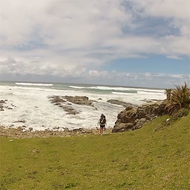 Wild Coast Hike - Day 4 - walking down to the seashore